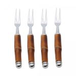 Conjunto-4-Garfos-para-Petisco-de-Aco-Inox-com-Cabo-de-Bambu-Wolff