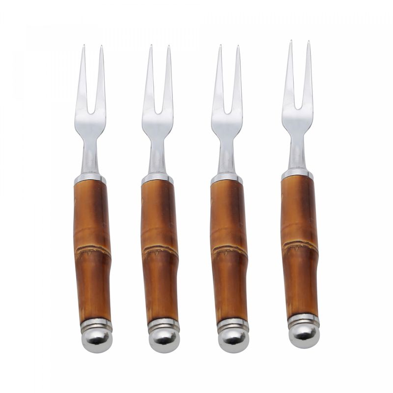 Conjunto-4-Garfos-para-Petisco-de-Aco-Inox-com-Cabo-de-Bambu-Wolff