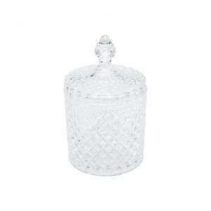 Potiche Decorativo de Cristal com Tampa Litt 7cm x 7cm x 11cm - Wolff