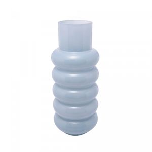 Vaso de Vidro Gomos Azul 15cm x 15cm x 35cm - Wolff
