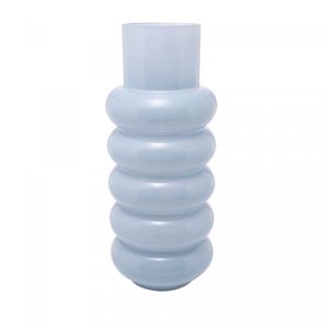 Vaso de Vidro Gomos Azul 15cm x 15cm x 35cm - Wolff
