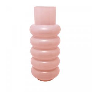 Vaso de Vidro Gomos Rosa 15cm x 15cm x 35cm - Wolff