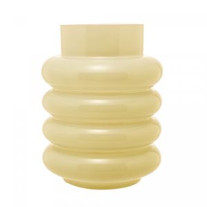 Vaso de Vidro Gomos Amarelo 15cm x 15cm x 20cm - Wolff