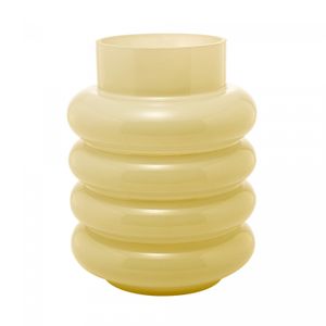 Vaso de Vidro Gomos Amarelo 15cm x 15cm x 20cm - Wolff
