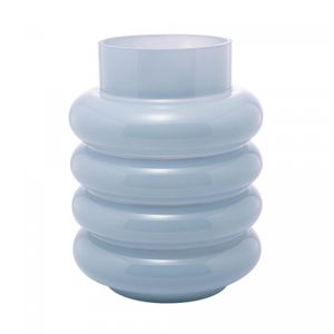 Vaso de Vidro Gomos Azul 15cm x 15cm x 20cm - Wolff