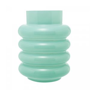 Vaso de Vidro Gomos Menta 15cm x 15cm x 20cm - Wolff
