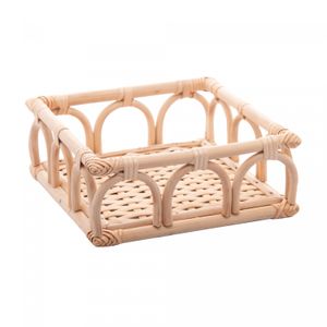 Porta Guardanapos de Rattan Nature 18cm x 18cm x 7cm - Wolff