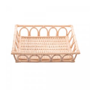 Bandeja Decorativa de Rattan Nature 31cm x 24cm x 7cm - Wolff
