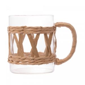 Conjunto 2 Canecas de Vidro Borossilicato e Fibra Natural 400ml - Wolff