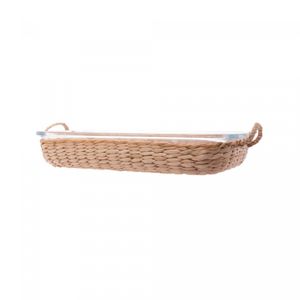 Refratário de Vidro Borossilicato Resistente ao Calor com Suporte em Fibra Natural e Alça 39,5cmx 24cm x 5cm - Wolff