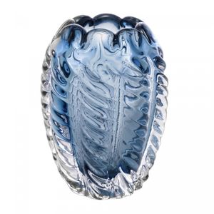 Vaso de Vidro Italy Azul 11cm x 11cm x 15cm - Wolff