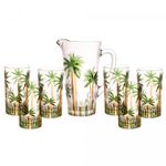 Conjunto-Jarra-com-6-Copos-de-Cristal-Palm-Tree-Handpaint-Wolff