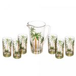 Conjunto-Jarra-com-6-Copos-de-Cristal-Palm-Tree-Handpaint-Wolff