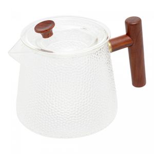Chaleira de Vidro Borossilicato Resistente ao Calor Martelado com Alça de Bambu 750ml - Wolff