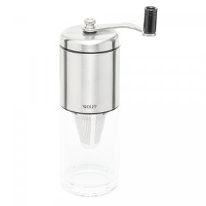 Moedor de Café de Aço Inox Manual com Filtro 6,5cm x 6,5cm x 21cm - Wolff