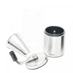 Moedor de Café de Aço Inox Manual com Filtro 6,5cm x 6,5cm x 21cm - Wolff