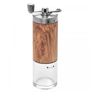 Moedor de Café de Aço Inox Manual com Estampa de Madeira 5cm x 5cm x 17cm - Wolff
