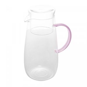 Jarra de Vidro Borossilicato com Alça e Copo Fun Rosa 1,3L - Wolff