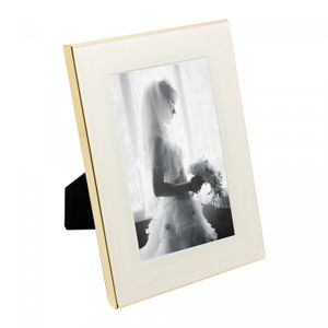 Porta-Retrato de Aço Inox com Vidro Branco 10cm x 15cm - Wolff