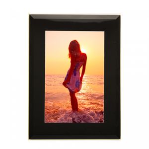 Porta-Retrato de Aço Inox com Vidro Preto 13cm x 18cm - Wolff