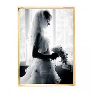 Porta-Retrato de Aço Inox Classic Dourado 13cm x 18cm - Wolff