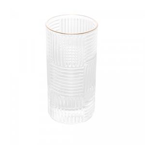 Conjunto 2 Copos Altos de Vidro com Borda Dourada Chess 400ml - Wolff