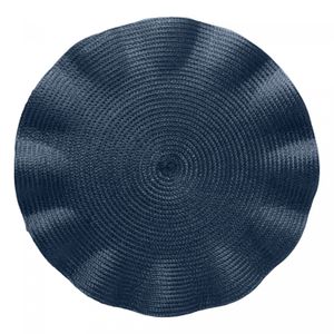 Lugar Americano de Polipropileno Babado Azul 38cm - Wolff
