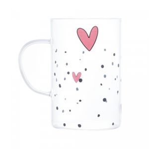 Conjunto 2 Canecas de Vidro Borossilicato Resistente a Calor Heart 280ml - Wolff