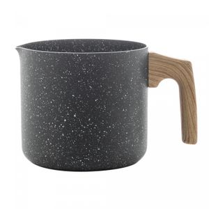 Leiteira em Alumínio com Revestimento Cerâmico Granilite Preta 12cm - Wolff