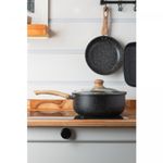 Panela-de-Inducao-em-Aluminio-com-Revestimento-Ceramico-e-Tampa-de-Vidro-Granilite-Preta-24cm