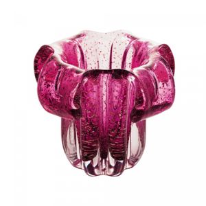 Vaso de Vidro Italy Rosa e Dourado 15cm x 16cm - Wolff