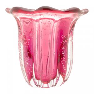Vaso de Vidro Italy Rosa 14,5cm x 13cm - Wolff