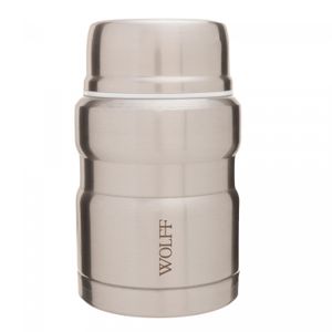 Pote Térmico Dupla Parede com Colher de Aço Inox  9,5cm x 9,5cm x 15,5cm - Wolff