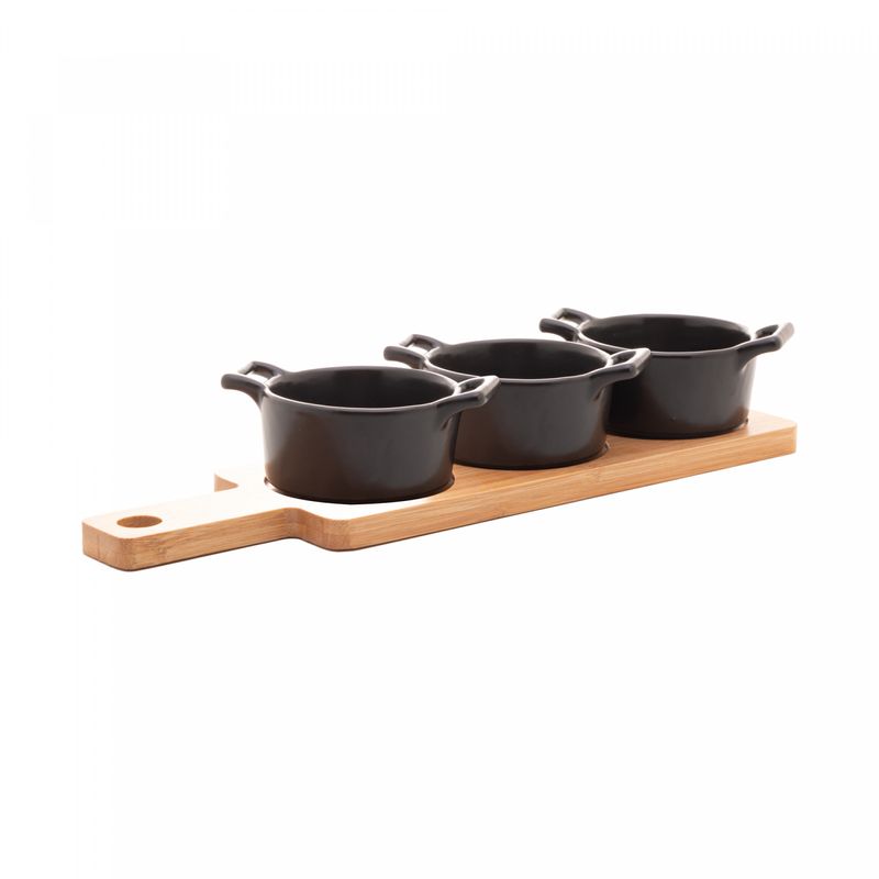 Conjunto-Bandeja-de-Bambu-com-3-Petisqueiras-Redondas-de-Porcelana-Preta-285cm-x-10cm-x-5cm-Wolff