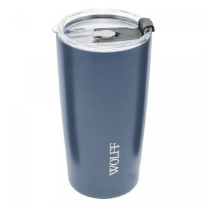 Copo Térmico de Aço Inox Parede Dupla com Tampa Azul 600ml - Wolff
