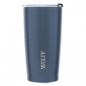 Copo Térmico de Aço Inox Parede Dupla com Tampa Azul 600ml - Wolff