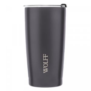 Copo Térmico de Aço Inox Parede Dupla com Tampa Cinza 600ml - Wolff