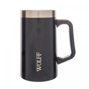 Caneca Térmica para Cerveja de Aço Inox Preta 500ml - Wolff