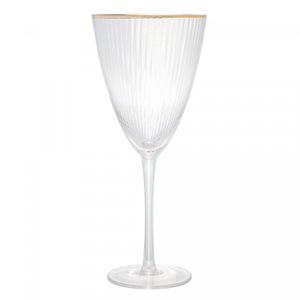 Conjunto 2 Taças para Vinho De Vidro Com Borda Dourada Lines 400Ml - Wolff