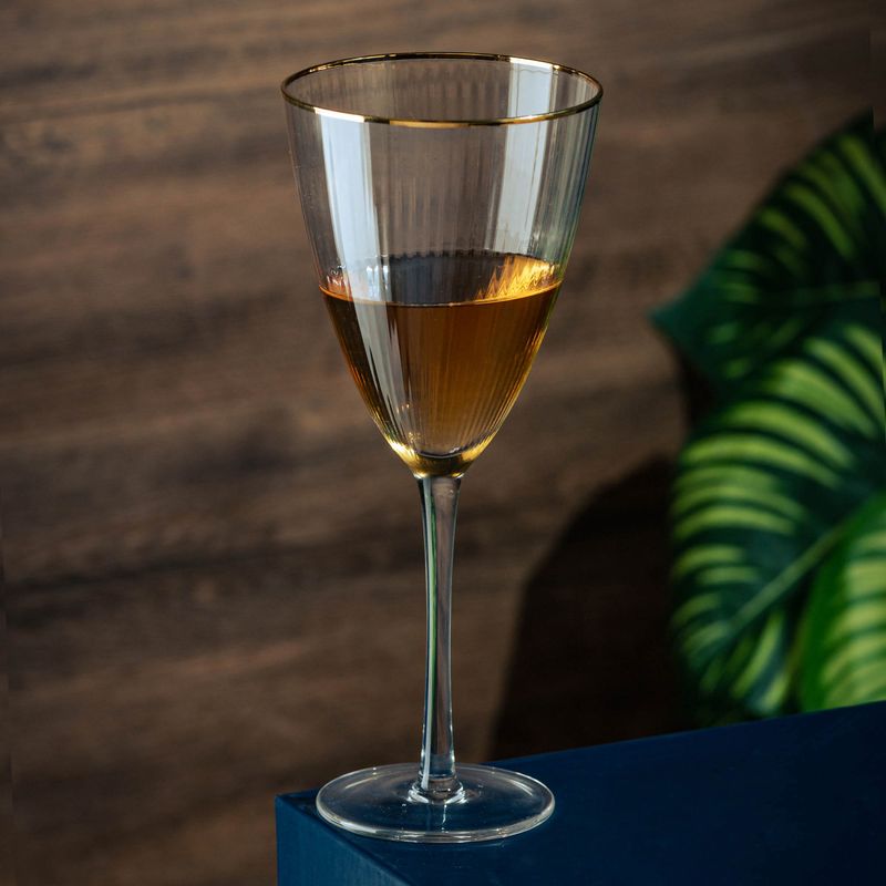 Conjunto-2-Tacas-para-Vinho-De-Vidro-Com-Borda-Dourada-Lines-400Ml-Wolff