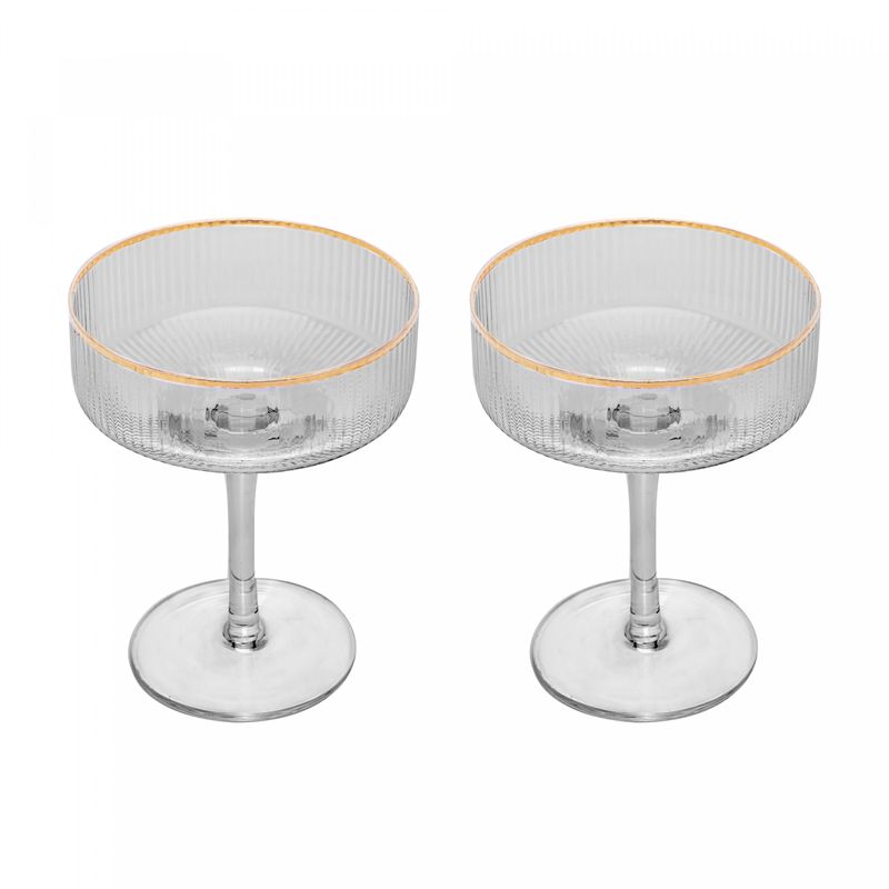 Conjunto-2-Tacas-de-Vidro-Coupe-com-Borda-Dourada-Lines-200ml-Wolff