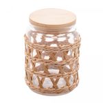Porta-Mantimentos-de-Vidro-com-Sisal-e-Tampa-de-Madeira-750ml-Wolff