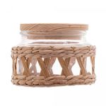 Porta-Mantimentos-de-Vidro-com-Sisal-e-Tampa-de-Madeira-350ml-Wolff