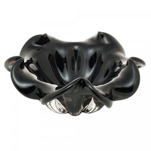 Centro de Mesa de Vidro Italy Preto e Rosé 21cm x 10cm - Wolff