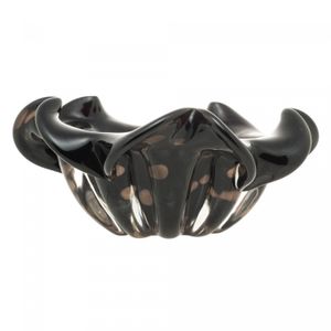 Centro de Mesa de Vidro Italy Preto e Rosé 21cm x 10cm - Wolff
