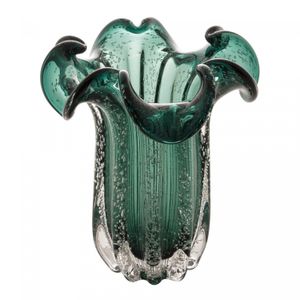 Vaso de Vidro Italy Verde Esmeralda 19cm x 24cm - Wolff