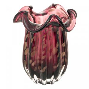 Vaso de Vidro Italy Púrpura e Rosé 18cm x 21cm - Wolff