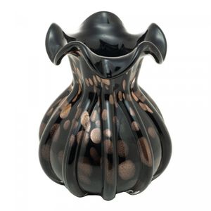 Vaso de Vidro Italy Preto e Rosé 13cm x 17cm - Wolff