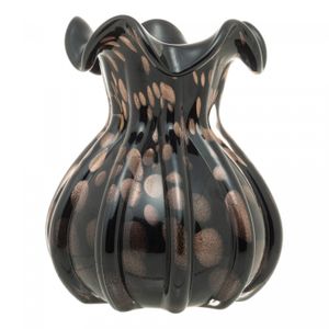 Vaso de Vidro Italy Preto e Rosé 13cm x 17cm - Wolff