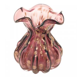 Vaso de Vidro Italy Púrpura e Rosé 11,5cm x 13cm - Wolff